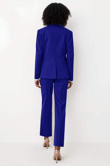 Royal Blue 2 Piece Shawl Lapel Women Suits